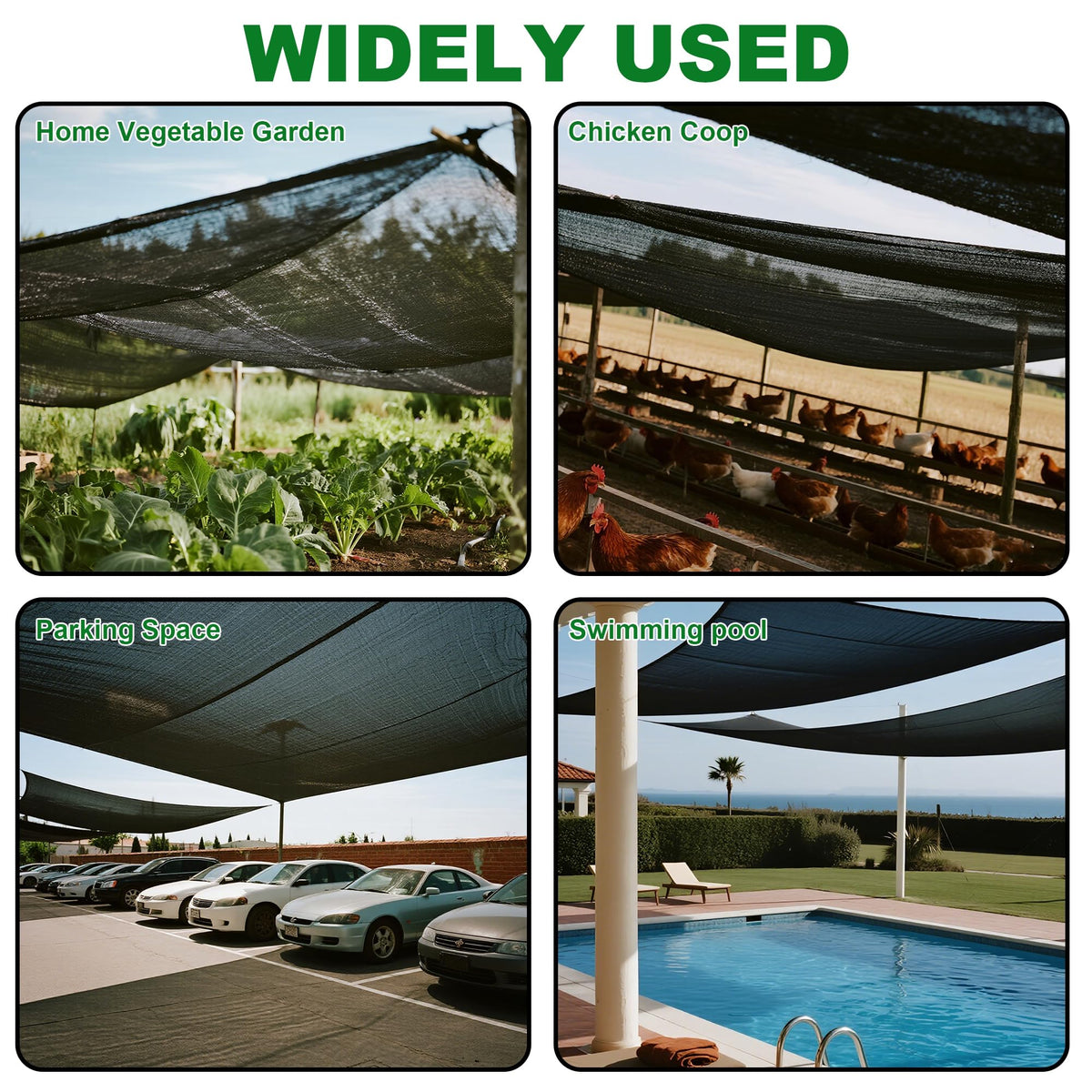 Winemana poultry-run shade provides shelter with ventilation for animals.