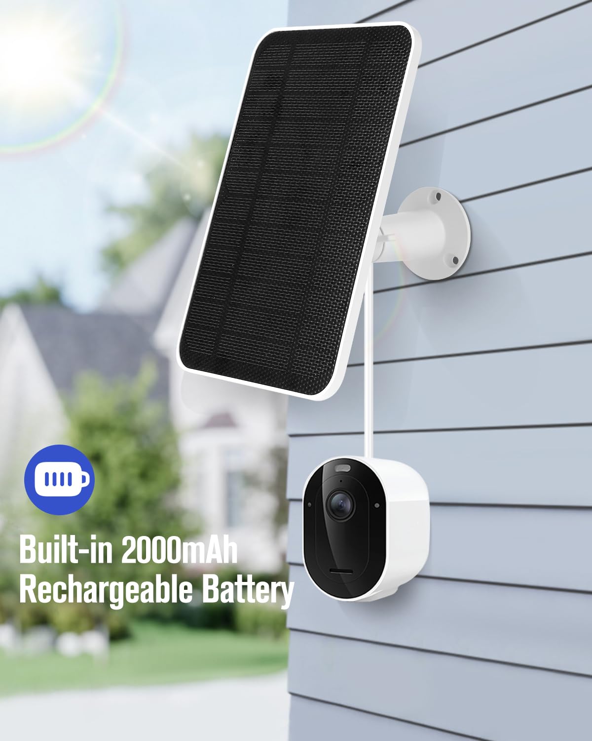 WININMETA Arlo Pro 6 XL panel with 360-degree adjustable bracket for sun exposure