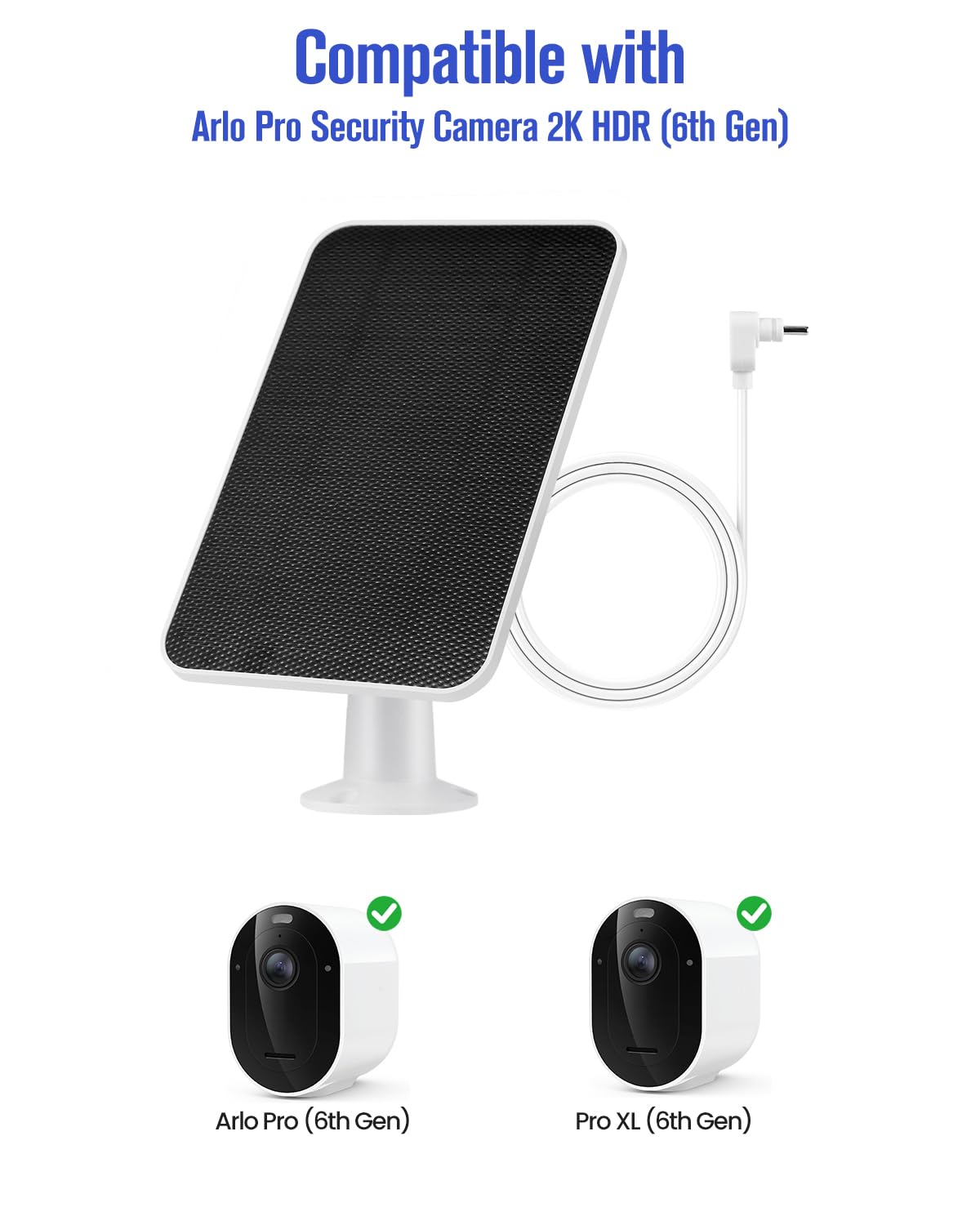 WININMETA Arlo Pro 6 XL solar panel provides steady 5W charging efficiency