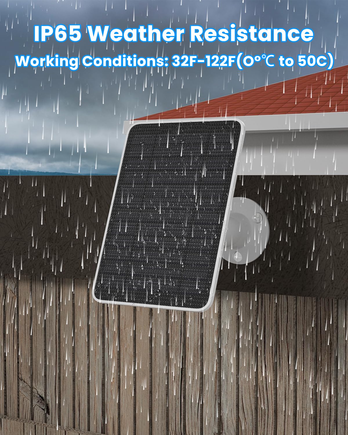 WININMETA IP65 weatherproof panel stands up to rain and snow outdoors.