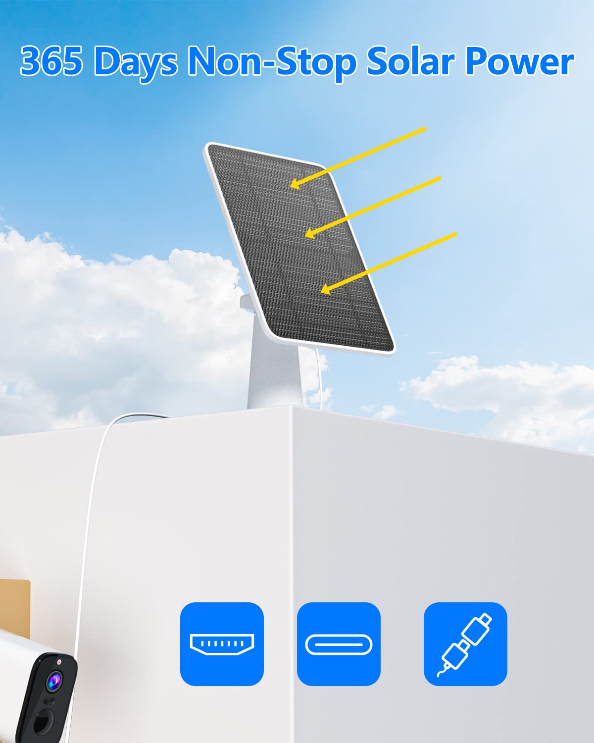 WININMETA 360-degree bracket enables flexible panel placement for optimal sun.