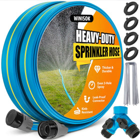 Winisok 3-Tube Sprinkler & Soaker Hose in yard delivers even irrigation for lawns