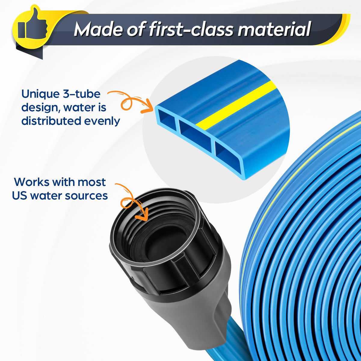 Winisok removable end-cap connection enables easy hose joining.
