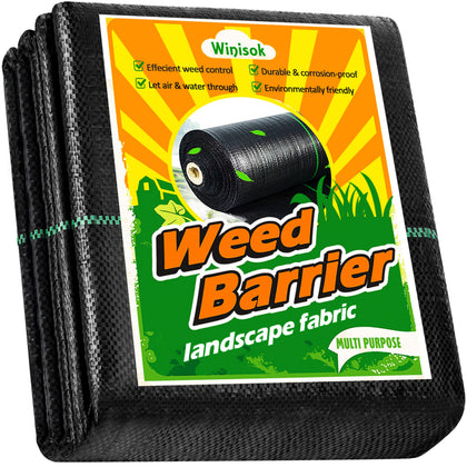 Winisok weed barrier 4ft x 50ft ready for weed control and soil aeration