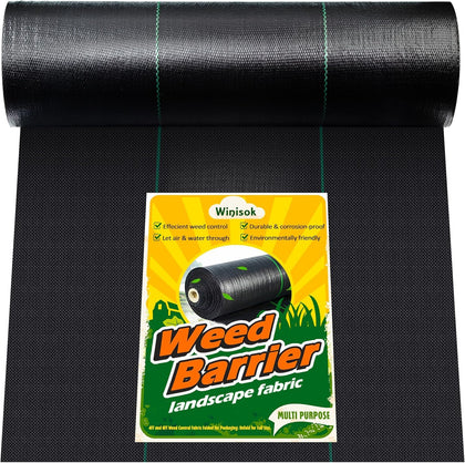 Winisok weed barrier fabric heavy-duty 5x100ft blocks weeds for a cleaner garden.