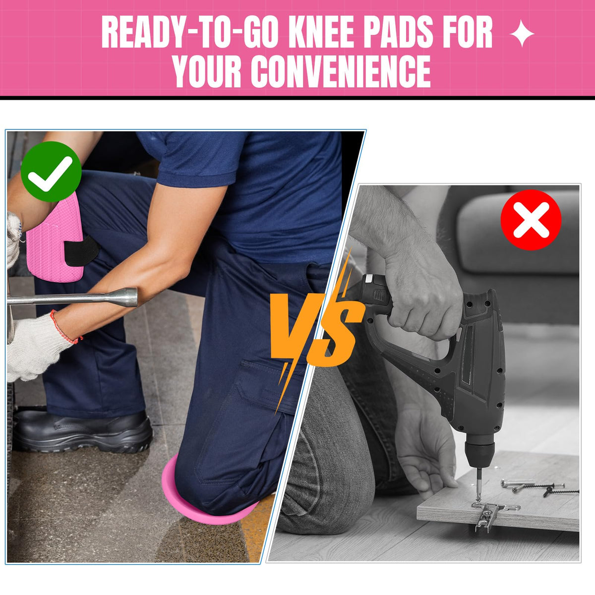 WinnerWhy pink knee pads non-slip design for stability
