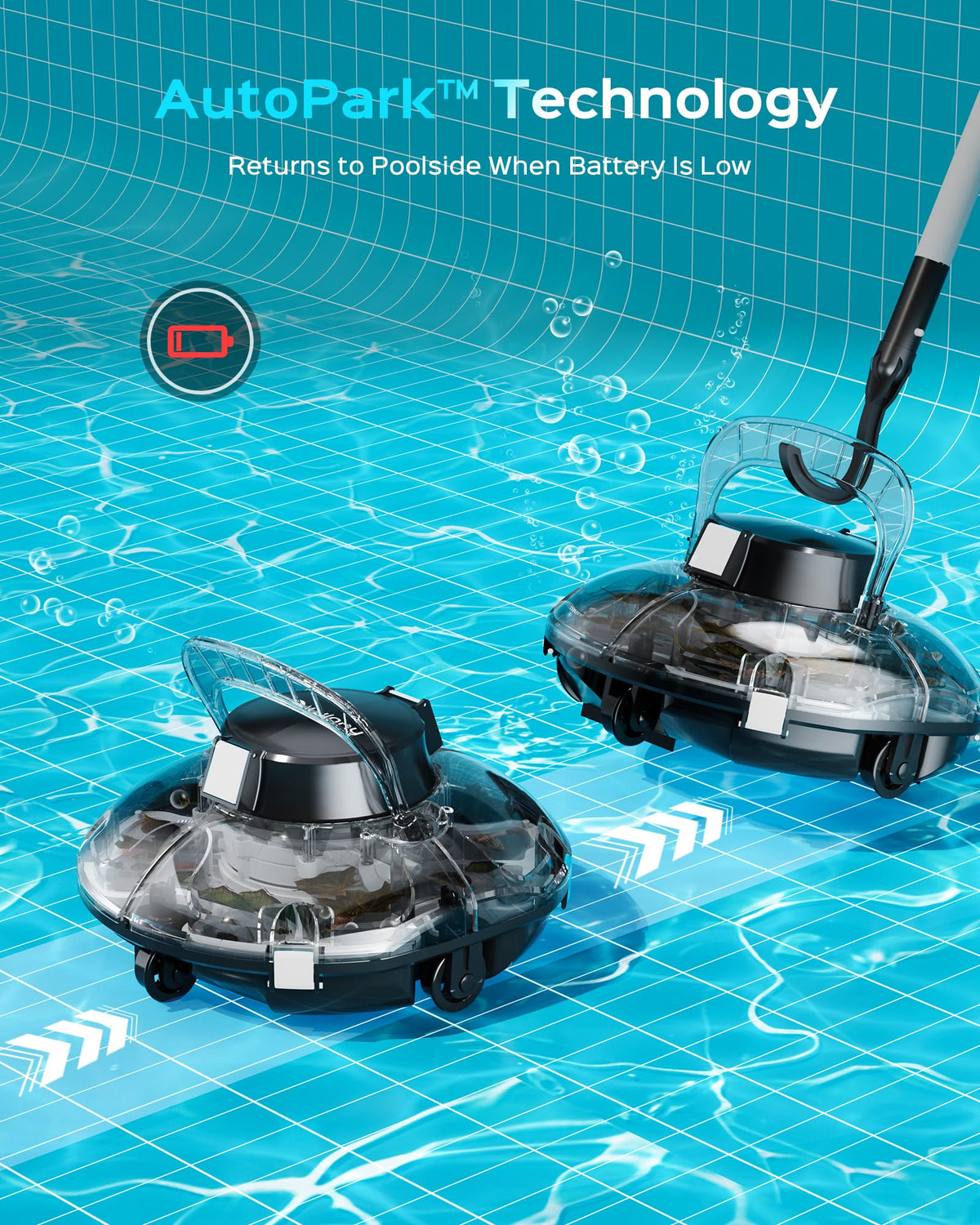 WINNY Pool Cleaner suitable for above-ground pools up to 650 sq ft.
