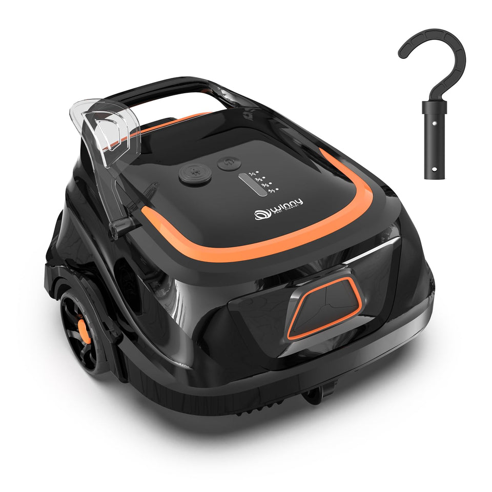 WINNY POOL CLEANER cordless robotic vacuum delivers efficient edge-to-edge pool cleaning.