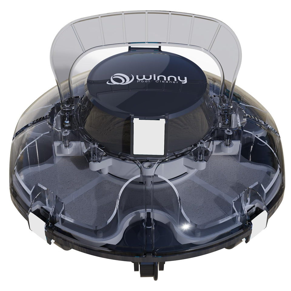 WINNY Pool Cleaner cordless robotic cleans above-ground pools with efficient filtration.