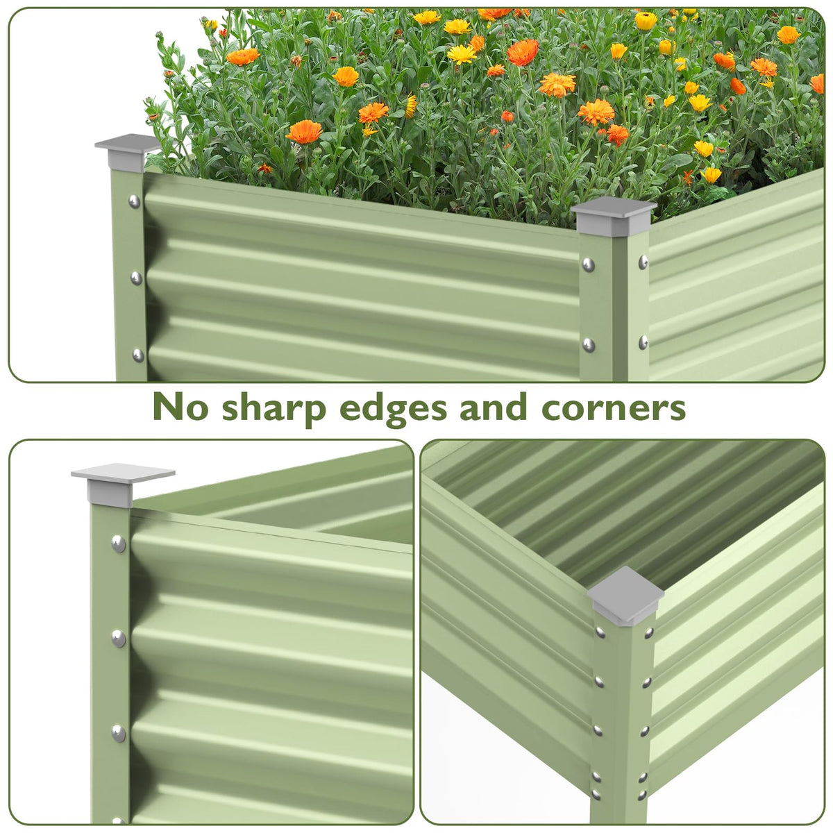 Winpull garden bed corner pads protect feet during setup.