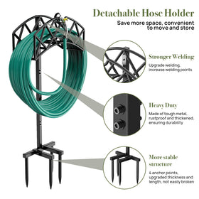 Winpull durable metal stand maintains long-lasting hose organization.