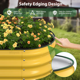 Winpull galvanized bed edges protect hands and soil.