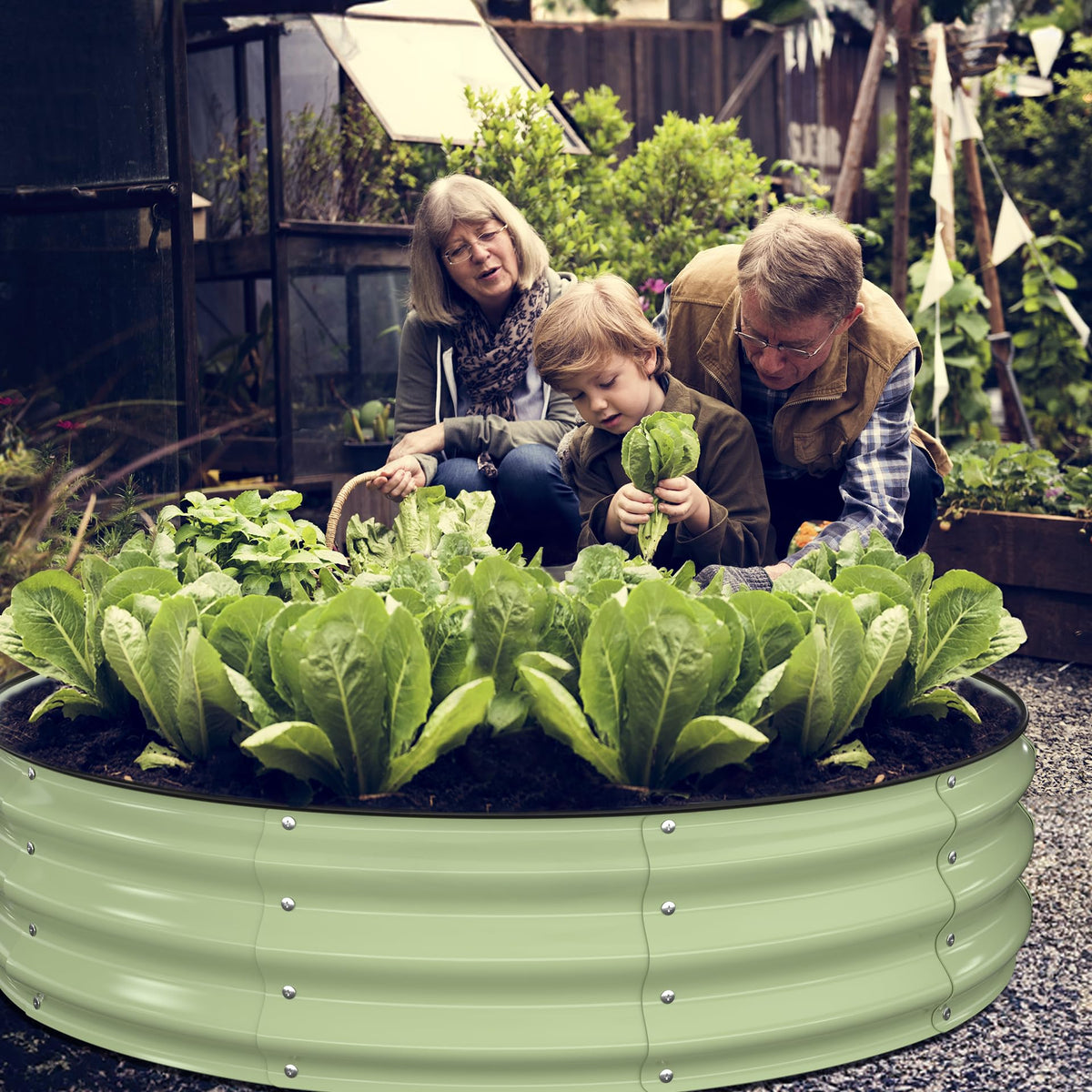Open base allows soil building and composting inside the bed.
