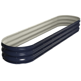 Winpull oval garden bed in navy blue, ideal for vegetables and flowers.