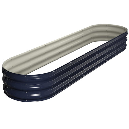 Winpull oval garden bed in navy blue, ideal for vegetables and flowers.