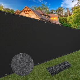 Winpull privacy fence screen over chain-link fence improves backyard privacy with breathable mesh.