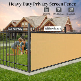 Winpull privacy screen installed on a chain-link fence