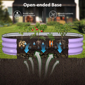 Open-base design of Winpull Provence Purple bed promotes soil enrichment