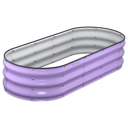 Winpull Provence Purple raised bed kit during assembly for easy garden setup