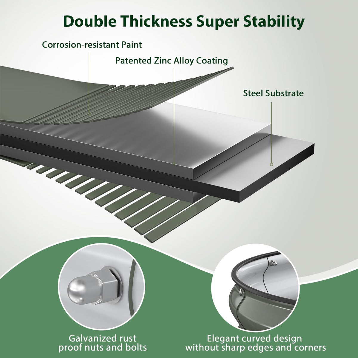 Winpull galvanized steel resists rust for long-lasting outdoor use.