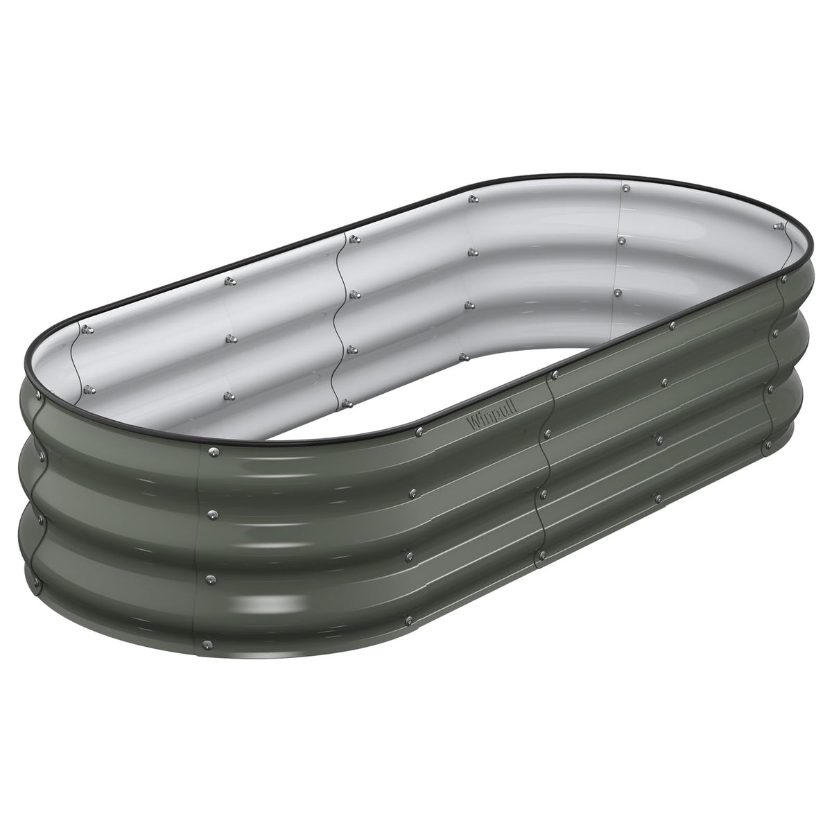 Winpull raised bed with oval design for durable outdoor vegetables.