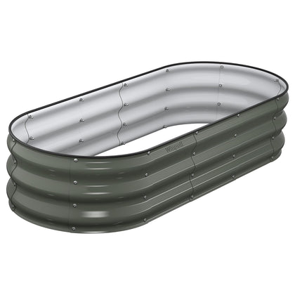 Winpull raised bed with oval design for durable outdoor vegetables.