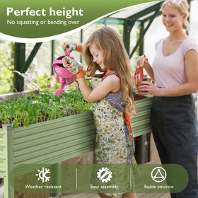 Close-up of Winpull galvanized steel planter with anti-rust coating.