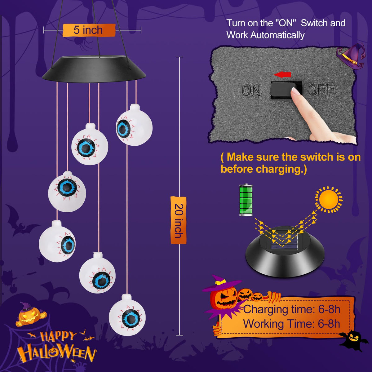 Winzwon eyeball lights suit indoor and outdoor setups for versatile Halloween vibes