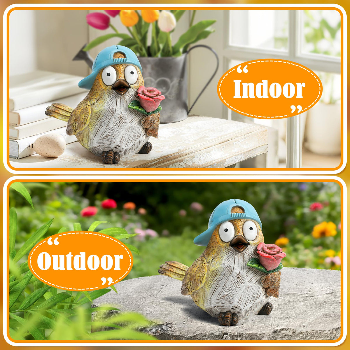Wiresusan garden decor statue brightens yards and windowsills