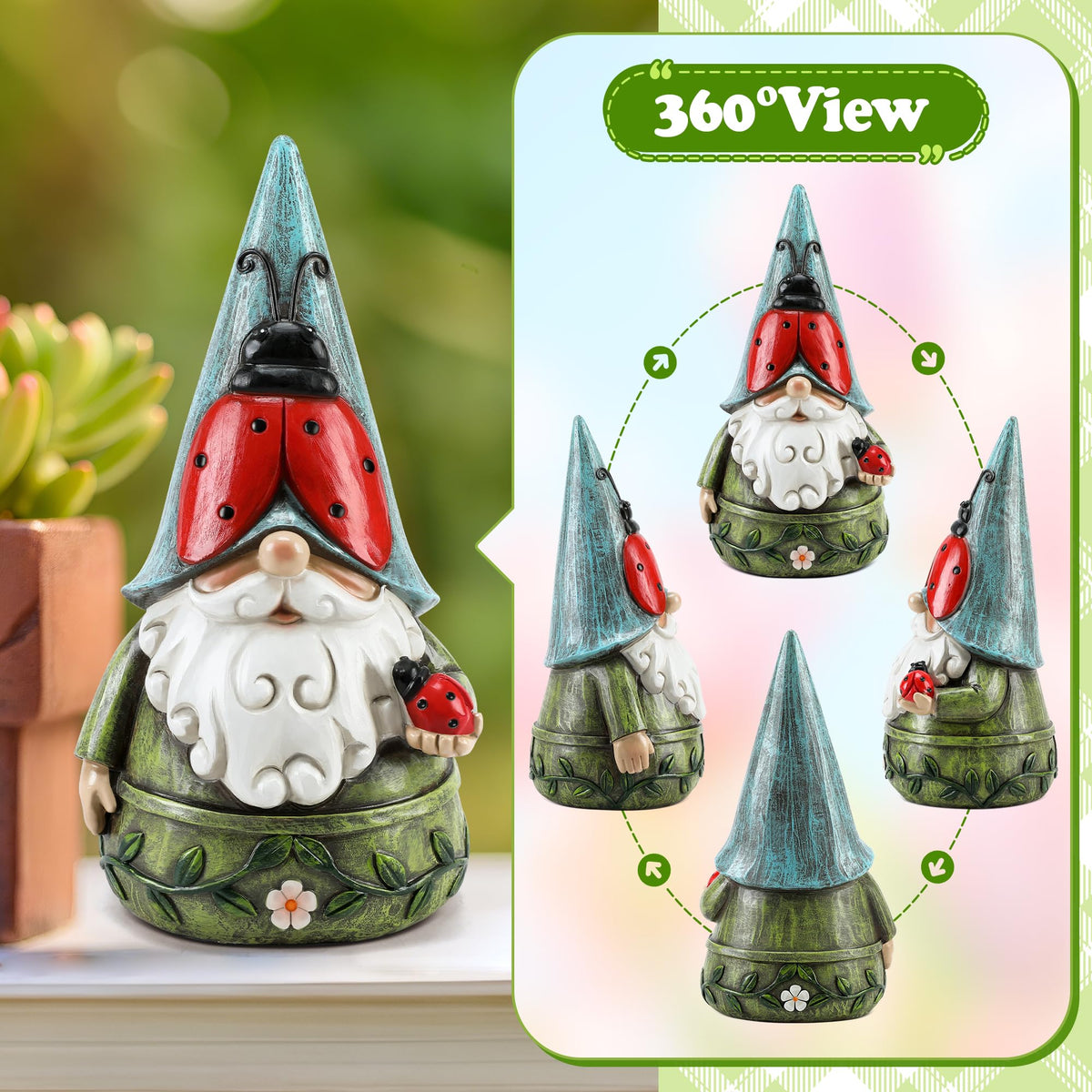 Wiresusan gnome decor suitable for indoor or outdoor spaces.