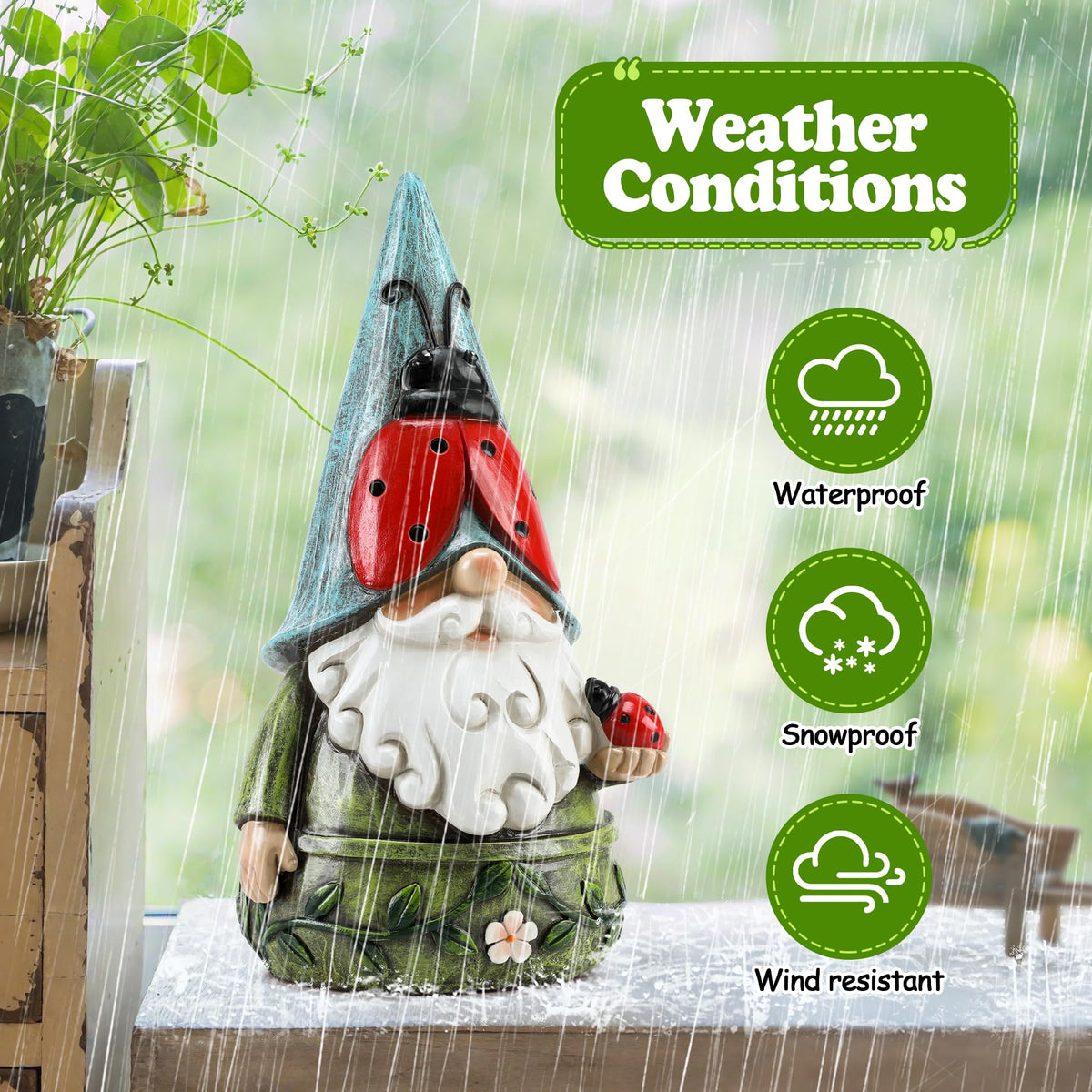 Wiresusan Ladybug Gnome makes a thoughtful gift for gardeners.