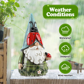 Wiresusan Ladybug Gnome makes a thoughtful gift for gardeners.