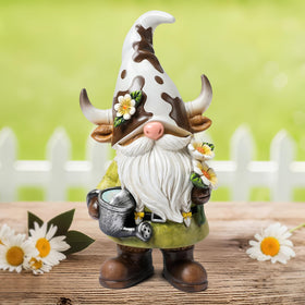 Wiresusan spring gift gnome statue for home or garden use.