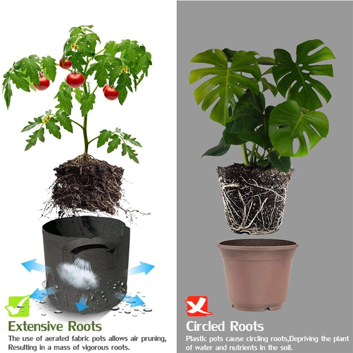 WIRETRAN durable reusable garden planting bags for multiple seasons.