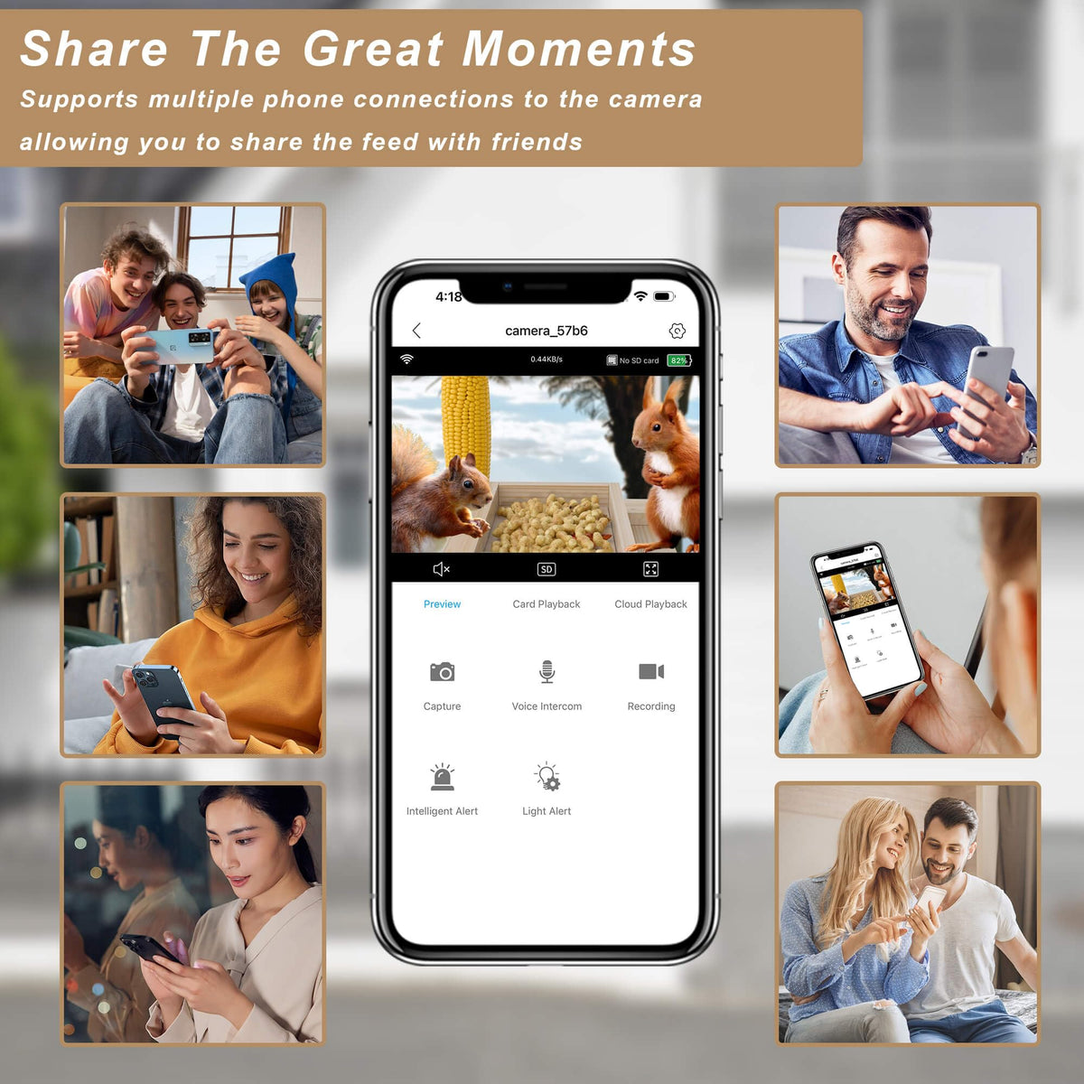App notifications and sharing live feed with family