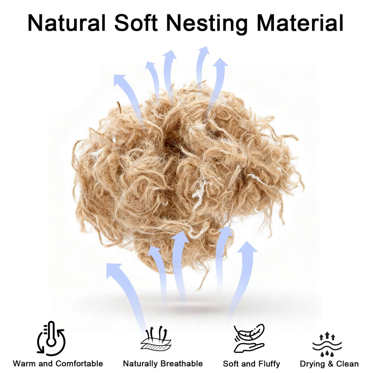 WISDOMRAINBOW nesting materials inside a bird house ready for nesting