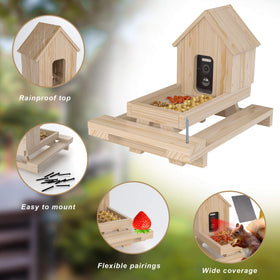 Live camera with night vision capturing backyard activity