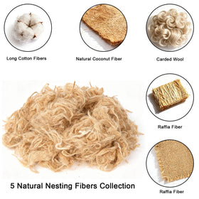 WISDOMRAINBOW cotton jute hemp grass close-up showing natural textures for nesting