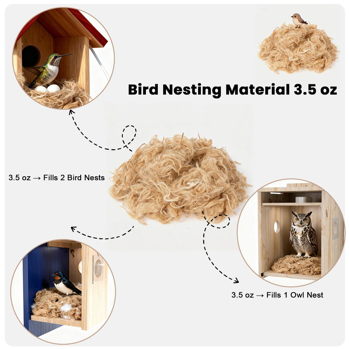 WISDOMRAINBOW varied fibers for versatile bird nesting textures