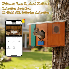 WisdomRainbow Squirrel House installation on a tree for easy mounting.