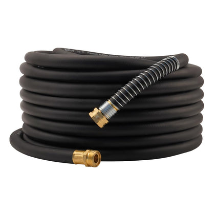 Wiseflow garden hose five-eighth inch heavy-duty rubber for reliable yard watering.