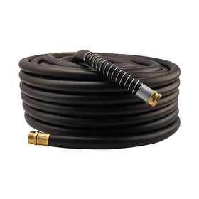 Wiseflow garden hose in black, 100ft, ready for outdoor watering.