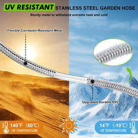 Wiselifetech metal garden hose 10 ft kink-free design in action