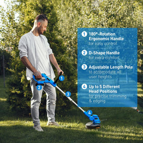 WISETOOL automatic-feed spool simplifies line advancement during trimming sessions.