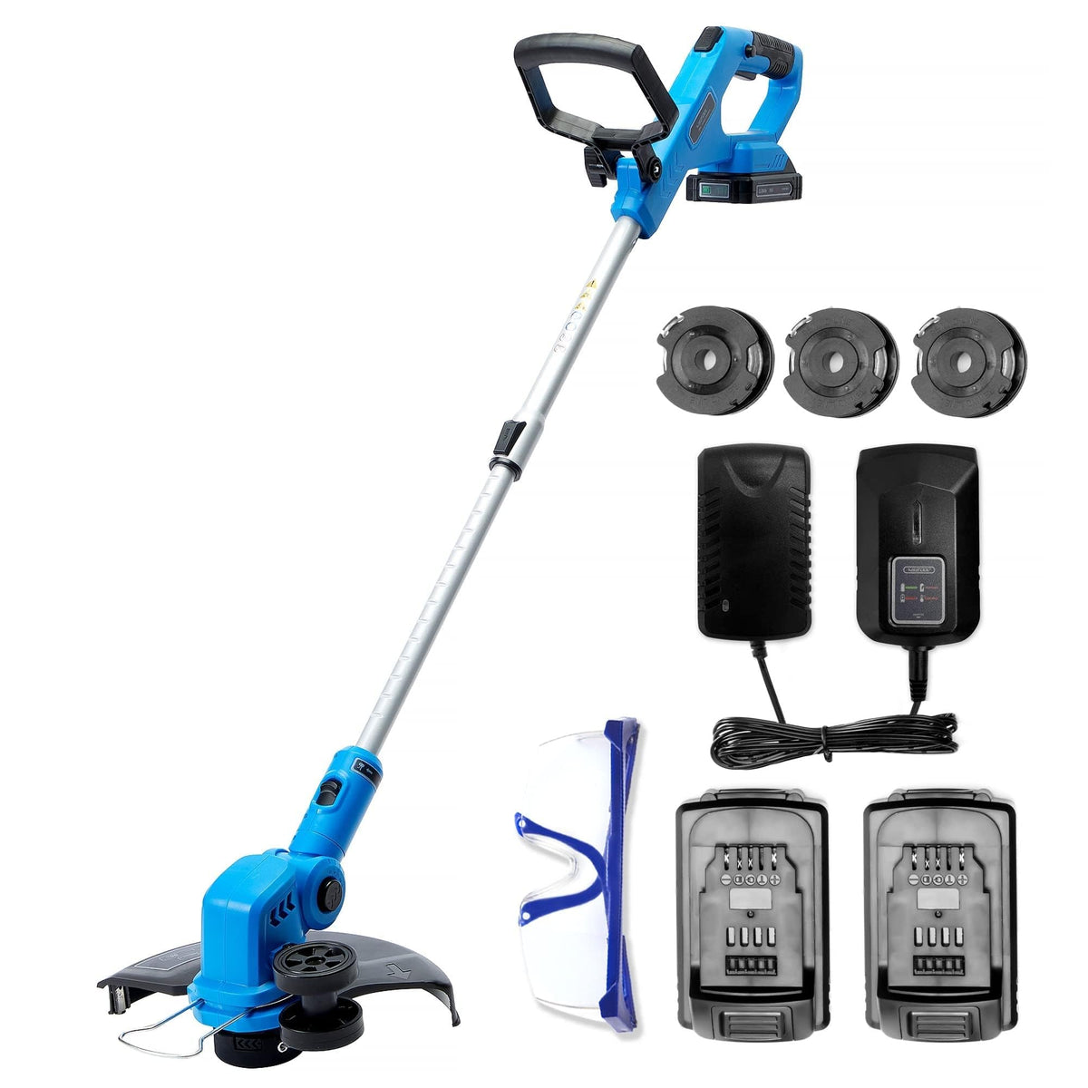WISETOOL weed wacker cordless battery-powered design for easy trimming around yard edges.