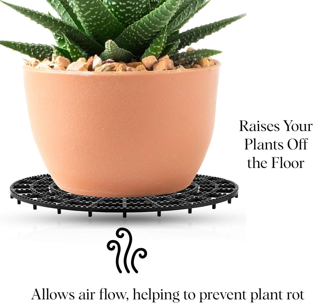WISHDIAM patio planter stand helps outdoor plants stay elevated and dry
