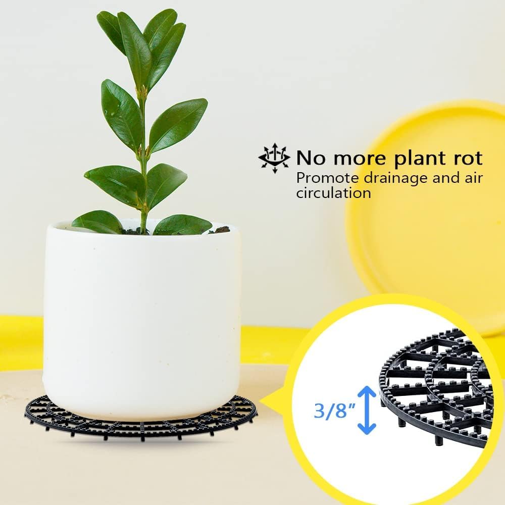 WISHDIAM plant elevator notched design fits a wide range of pots