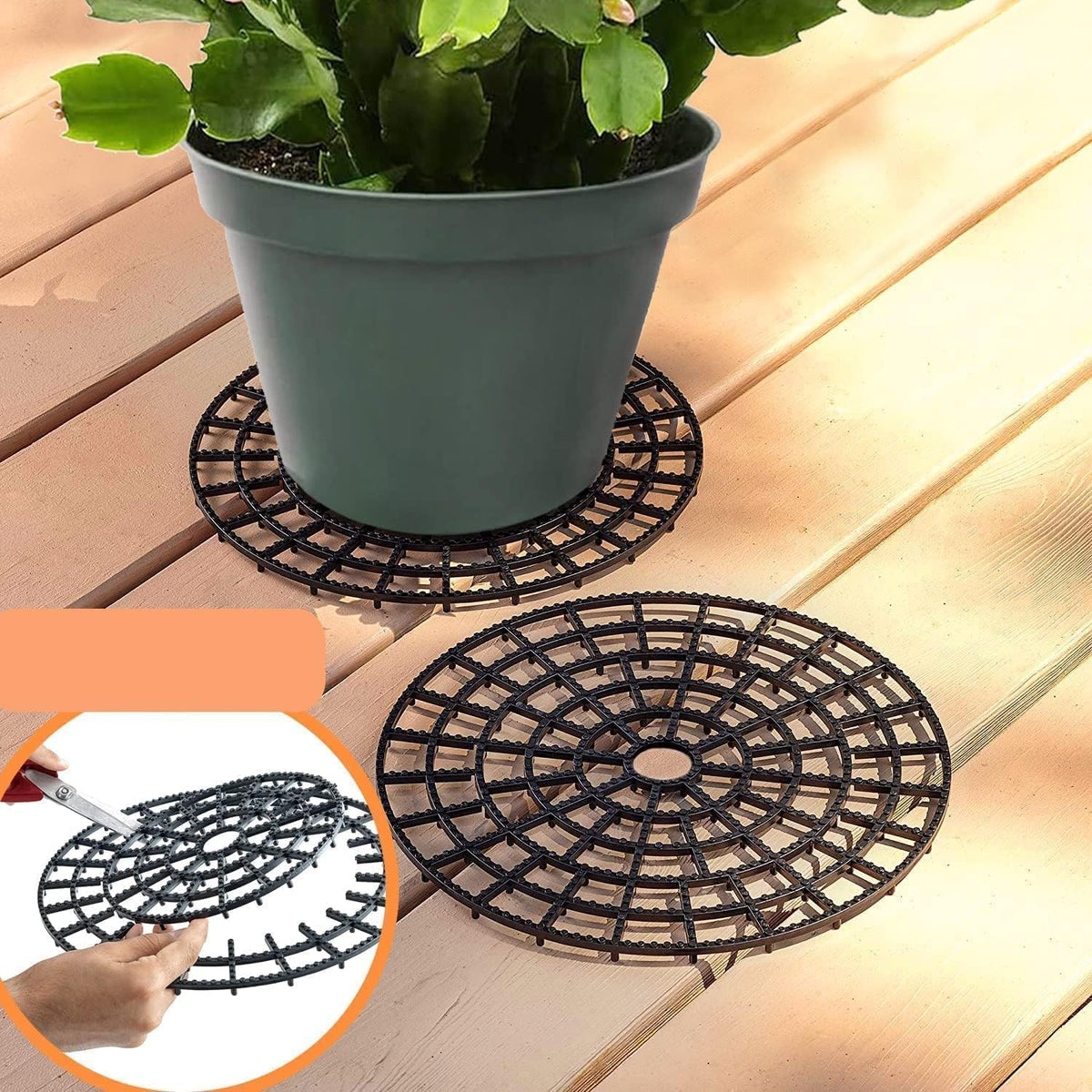 WISHDIAM 12inch plant riser raises pots for improved drainage and airflow
