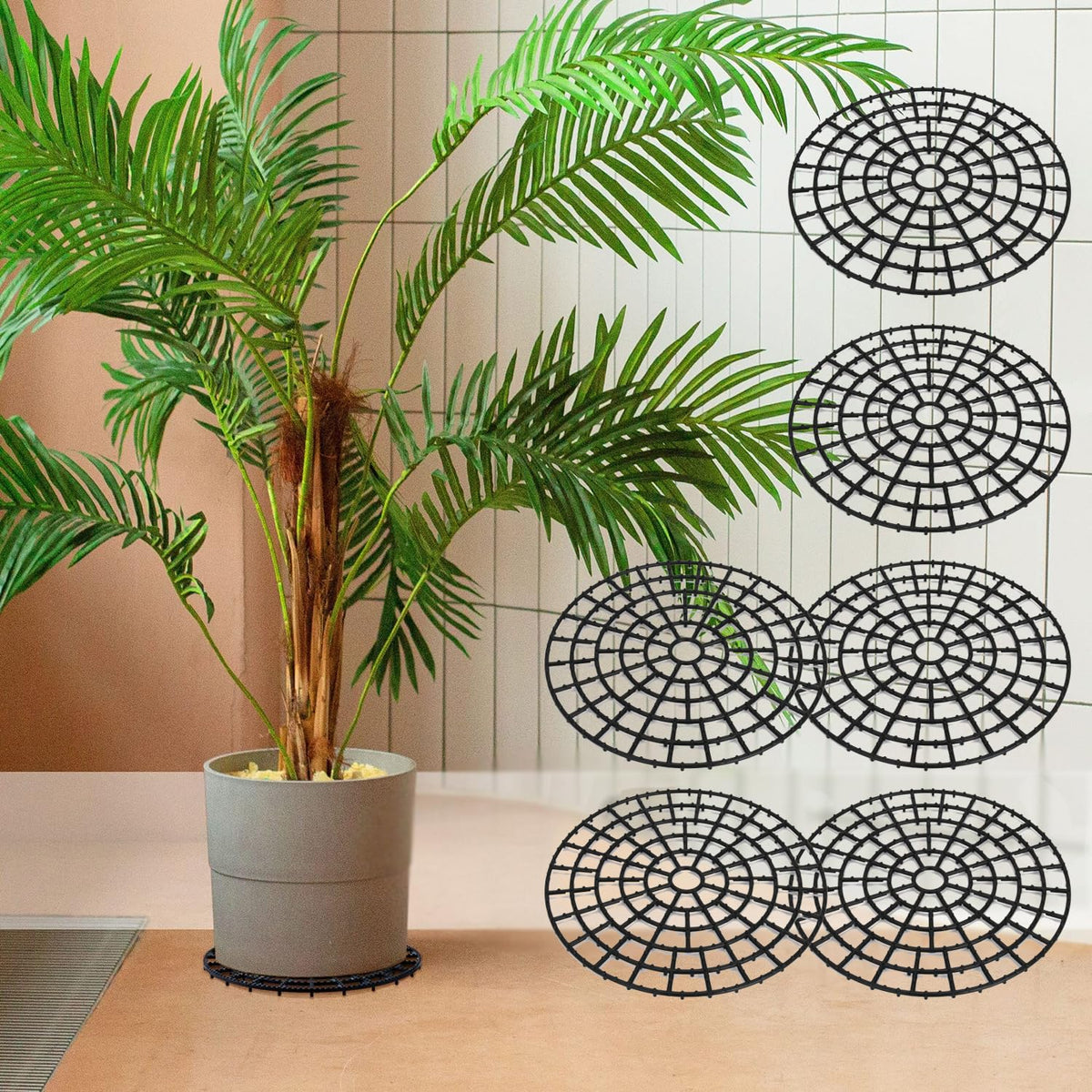 WISHDIAM plant riser 6pcs elevates pots to protect surfaces from moisture