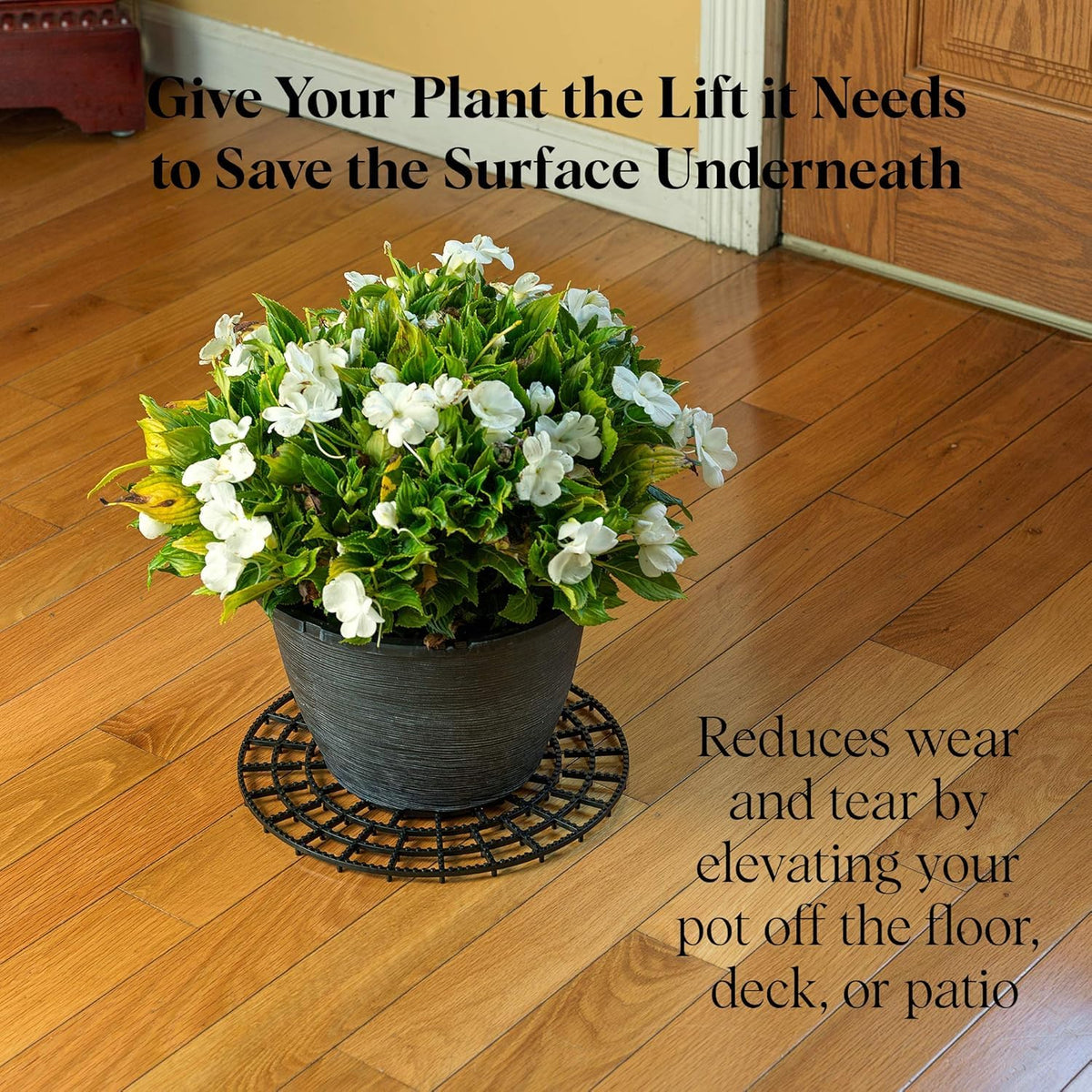 WISHDIAM vented planter elevator promotes healthier root area with better ventilation